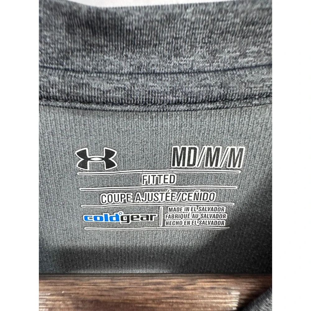 Under Armour ColdGear Shirt Mens Medium Gray Long Sleeve Fitted Base Layer Top
